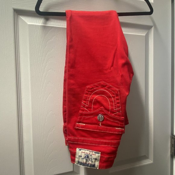 True Religion Red Skinny Jeans Size 26 - Picture 3 of 4